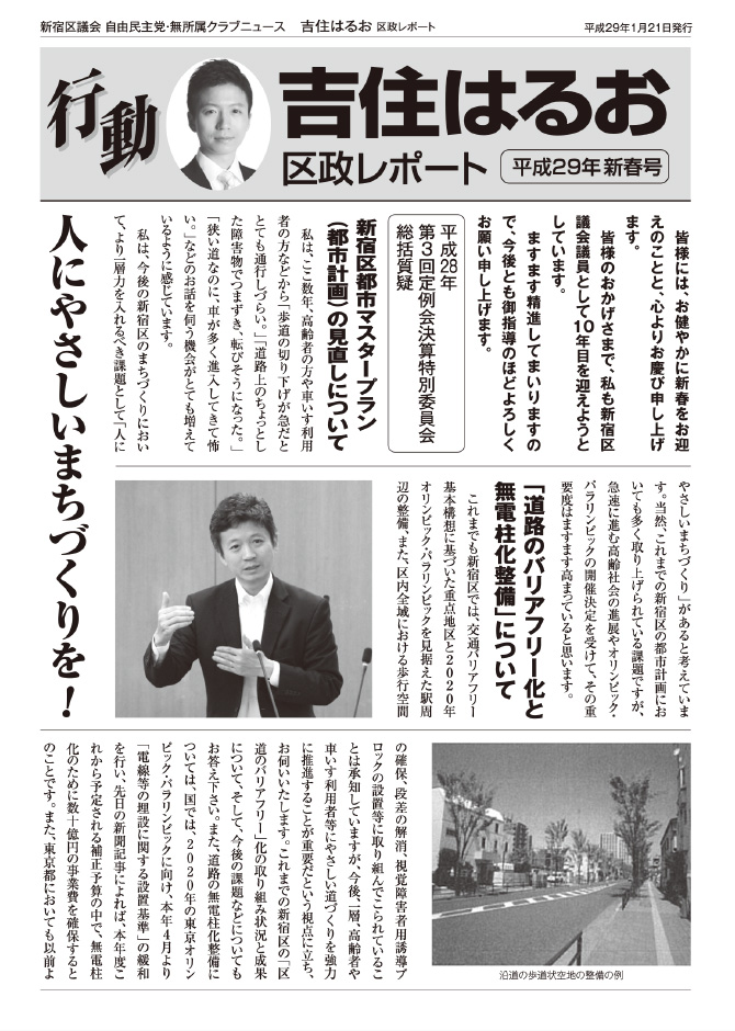 平成29年新春号のペーパー